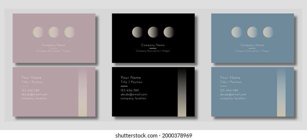 Gradient geometric shapes business card design template.
