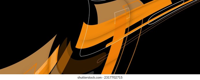 Gradient geometric shapes on black background