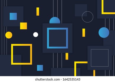 Gradient geometric shapes on dark background vector