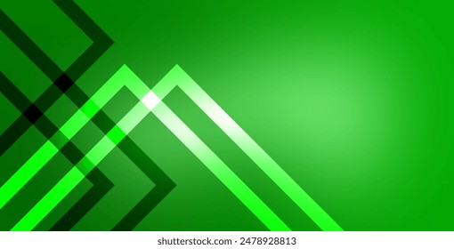 Formas geométricas de degradado sobre fondo verde. Composición de Formas dinámicas. Ilustración vectorial