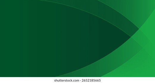 Formas geométricas degradadas sobre fondo verde. Ilustración vectorial para cartel, Web, cubierta, saludo, tarjeta, promoción, EPS 10. Formas dinámicas
