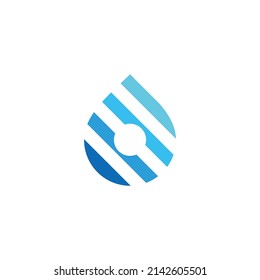 gradient geometric stripes drop water logo vector