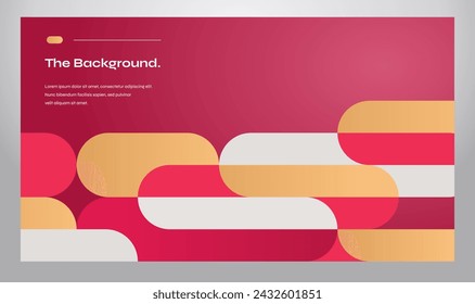Gradient geometrical background banner and landing page design template in magenta color
