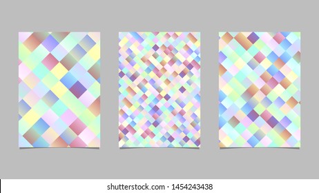 Gradient geometrical square brochure template set - abstract vector page illustration