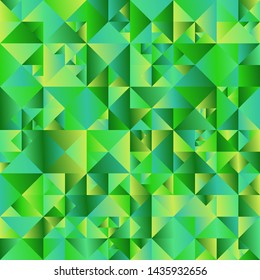 Gradient geometrical triangle background design - abstract green vector graphic