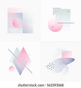 Gradient Geometry Forms  Abstract Poster Design  Geometric Vector Objects  Platonic Shapes And Figures  Unique Set Of Minimalist Artwork  Modern Decoration For Web  Print  Branding  Patterns  Textures