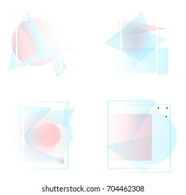 Gradient Geometry Forms. Abstract Poster Design. Geometric Vector Objects. Platonic Shapes And Figures. Unique Set Of Minimalist Artwork. Modern Decoration For Web, Print, Branding, Patterns, Textures