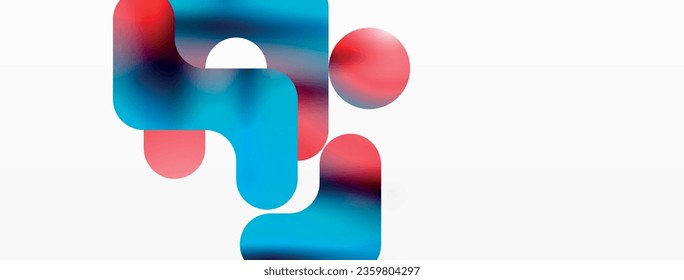 Gradient Geometry. Minimalist Fusion of Lines and Circles, Crafting Serene, Captivating Abstract Background