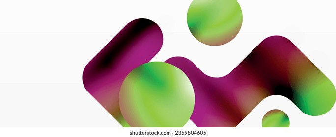 Gradient Geometry. Minimalist Fusion of Lines and Circles, Crafting Serene, Captivating Abstract Background