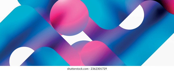 Gradient Geometry. Minimalist Fusion of Lines and Circles, Crafting Serene, Captivating Abstract Background