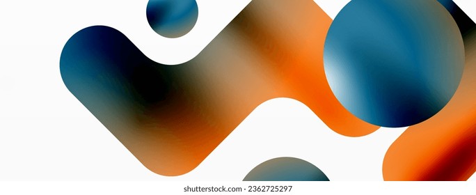 Gradient Geometry. Minimalist Fusion of Lines and Circles, Crafting Serene, Captivating Abstract Background