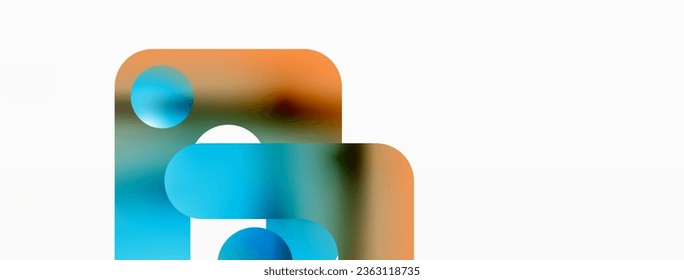 Gradient Geometry. Minimalist Fusion of Lines and Circles, Crafting Serene, Captivating Abstract Background