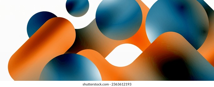 Gradient Geometry. Minimalist Fusion of Lines and Circles, Crafting Serene, Captivating Abstract Background