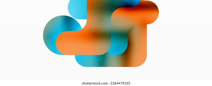 Gradient Geometry. Minimalist Fusion of Lines and Circles, Crafting Serene, Captivating Abstract Background