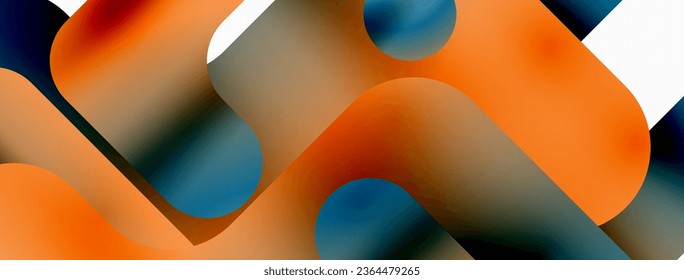 Gradient Geometry. Minimalist Fusion of Lines and Circles, Crafting Serene, Captivating Abstract Background