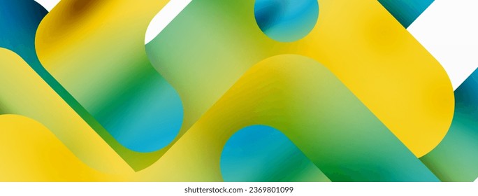 Gradient Geometry. Minimalist Fusion of Lines and Circles, Crafting Serene, Captivating Abstract Background