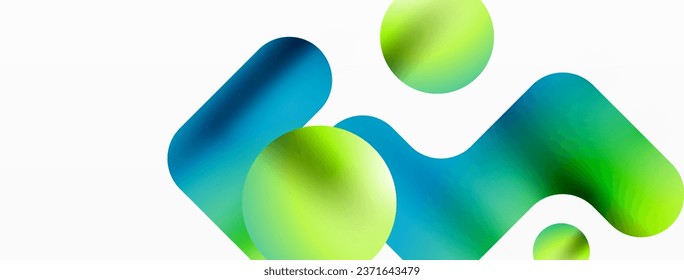 Gradient Geometry. Minimalist Fusion of Lines and Circles, Crafting Serene, Captivating Abstract Background