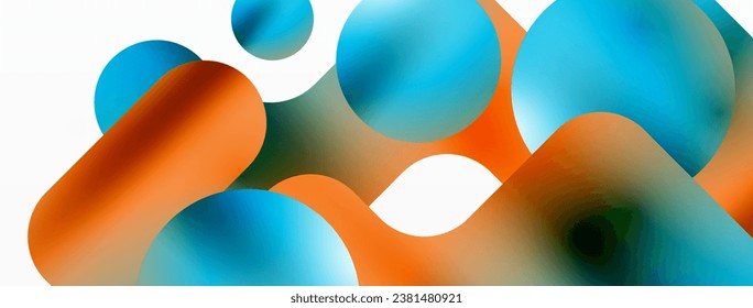 Gradient Geometry. Minimalist Fusion of Lines and Circles, Crafting Serene, Captivating Abstract Background