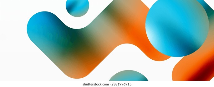 Gradient Geometry. Minimalist Fusion of Lines and Circles, Crafting Serene, Captivating Abstract Background