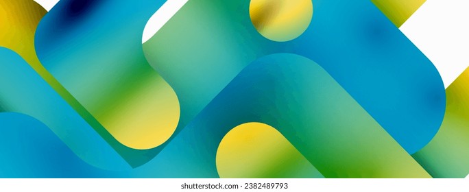 Gradient Geometry. Minimalist Fusion of Lines and Circles, Crafting Serene, Captivating Abstract Background