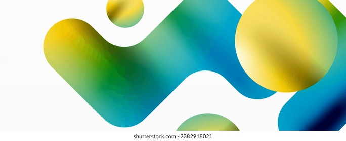 Gradient Geometry. Minimalist Fusion of Lines and Circles, Crafting Serene, Captivating Abstract Background