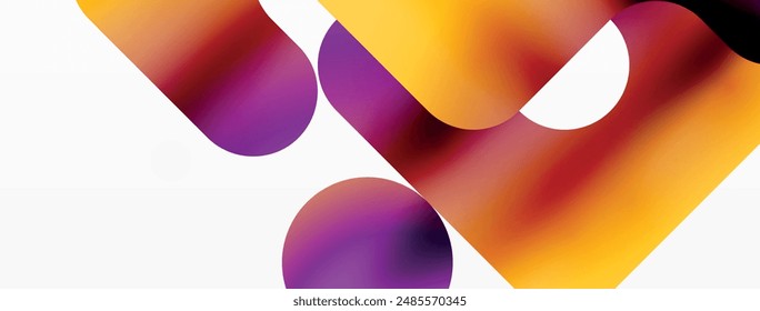 Gradient Geometry. Minimalist Fusion of Lines and Circles, Crafting Serene, Captivating Abstract Background