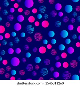 Gradient geometry on blue background. Abstract seamless pattern Violet, blue, pink gradients. Template for packaging, fabrics, advertising, wallpapers, booklets and others.