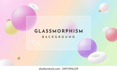 Gradient Glass Morphism Background, Vector Illustration