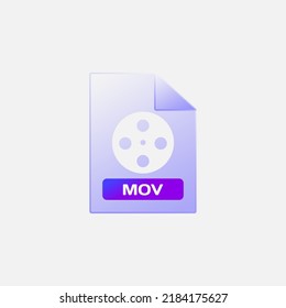 Gradient glass morphism movie icon design vector