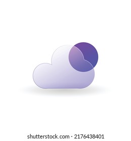 Gradient glass morphism weather icon design vector