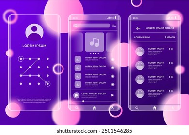 Gradient glassmorphism vector design in eps 10