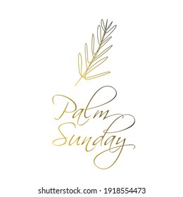 gradient glorry color palm leaves doodle style with dummy text for spirituality vector design element