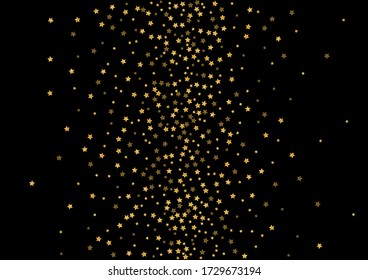 Gradient Glow Sequin Design. Dust Confetti Texture. Gold Star Twinkle Background. Best Spark Pattern. Golden Festive Illustration