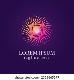 Gradient glowing colorful geometric logotype