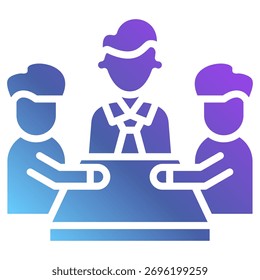 Gradient Glyphe Training Icon mit Business Team und Trainer