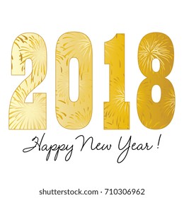 gradient gold 2018 happy new year