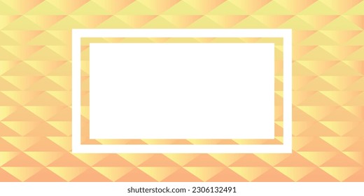 Gradient gold geometric poster. Yellow Triangle shapes banner with space for text frame. Modern luxury vector
