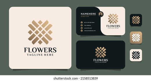 Concepto de diseño de vector de spa con logotipo de oro degradado