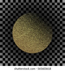 Gradient of the gold points .Halftone Circle Vector Logo Symbol, Icon, Design. Abstract golden Dotted globe illustration. Isolated ball.