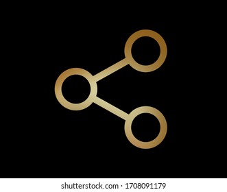 The gradient gold share line sign flat icon symbol vector format