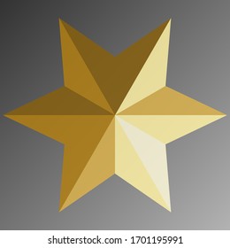 
estrella dorada de gradiente aislada en fondo gris