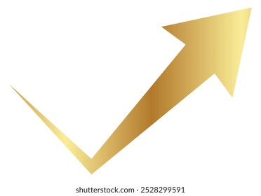 Gradient Gold nach oben Pfeilspitze für Fortschritt. Ein gutes Diagramm ist nach oben.