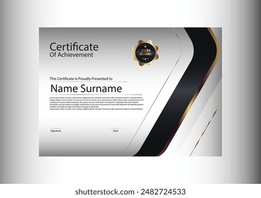 Gradient And Golden Certificate Of Appreciation Achievement Best 2024