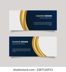 Gradient golden luxury banners. - Vector.