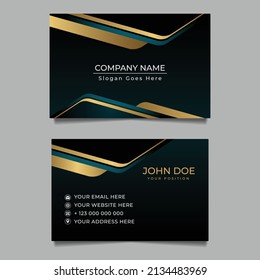 Gradient golden luxury business card template vector
