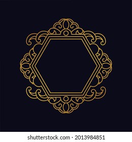 Plantilla de marco de lujo dorado degradado. - Vector.