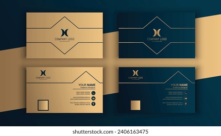 gradient golden luxury horizontal business card