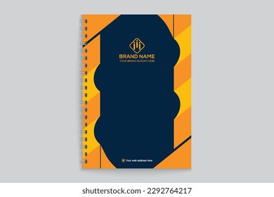 Plantilla de portada horizontal de bloc de notas de lujo degradado