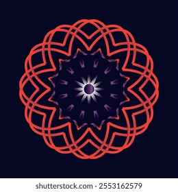 Gradient golden Ornamental circle decoration mandala design

