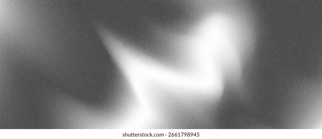 Fondo granulado degradado, puntos iluminados blancos en negro, efecto de textura de ruido